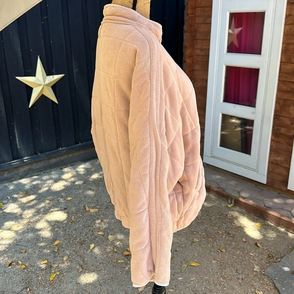 🧡🧡🧡 Quilted small to medium oversize jacket, cream oatmeal large Dolman free